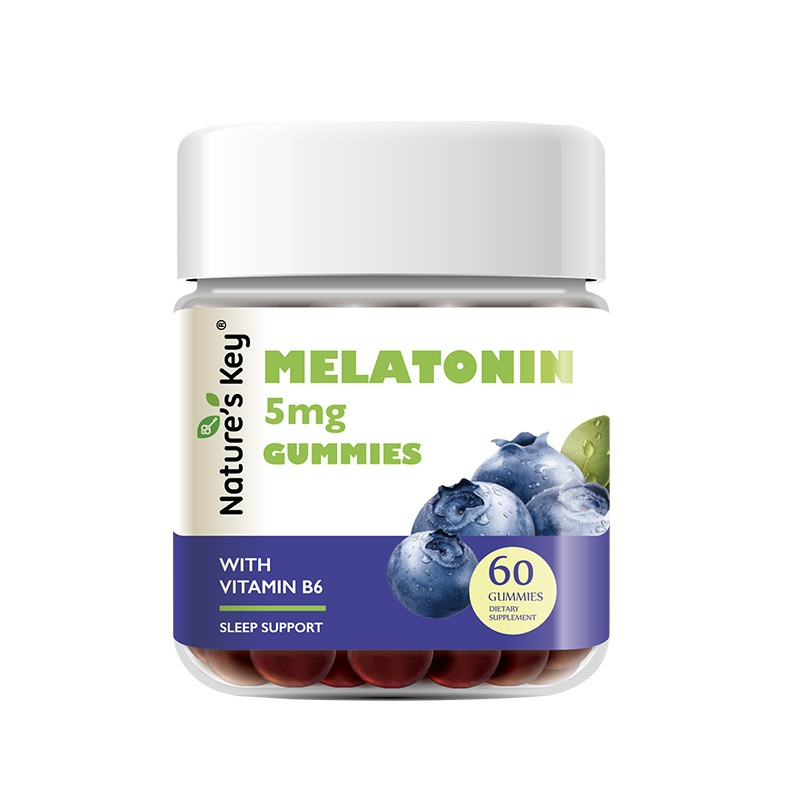 美國Nature's Key褪黑素晚安軟糖成人2.5mg/粒維生素B6升級版60粒